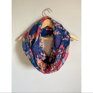 Gorgeous Blue Floral Infinity Scarf